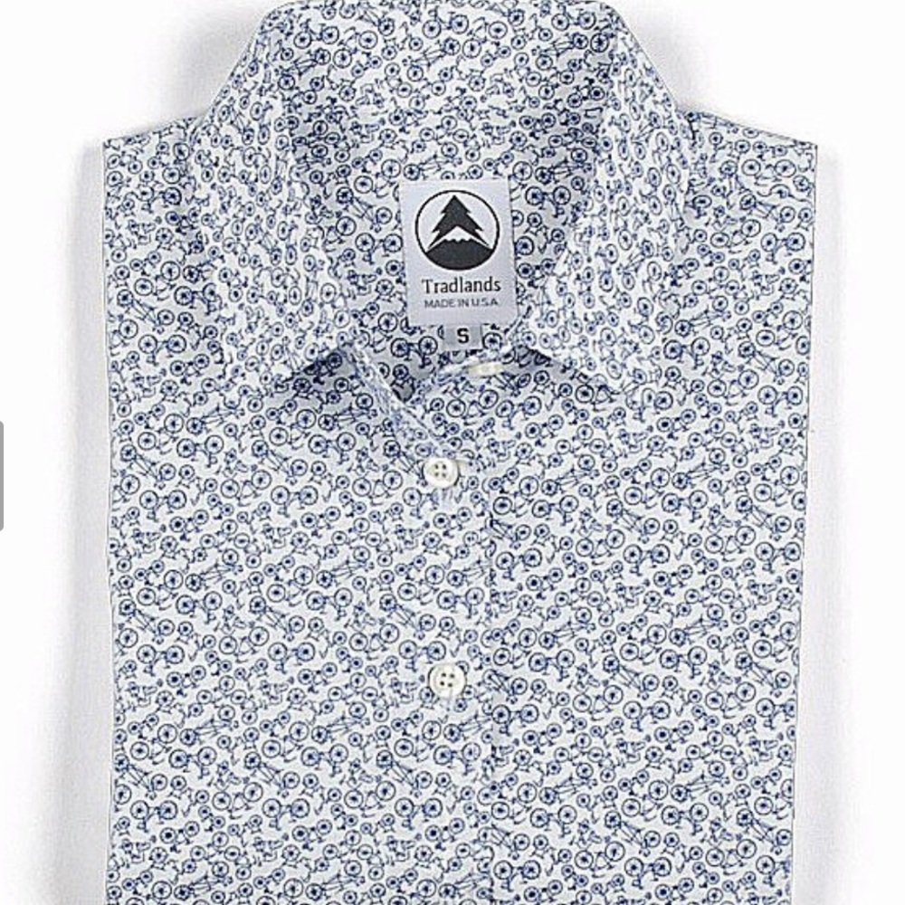 Tradlands “the Wiggle” bicycle print shirt